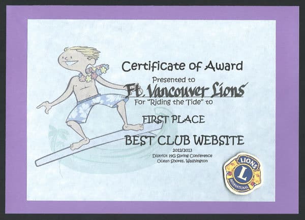 Club Website Award