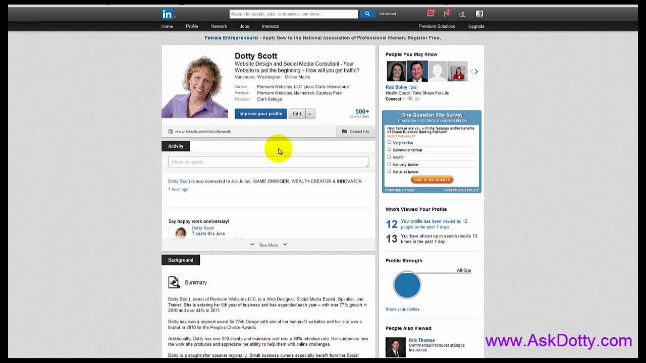 LinkedIn Profile Notifications