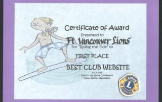 Best Club Website from Lions International