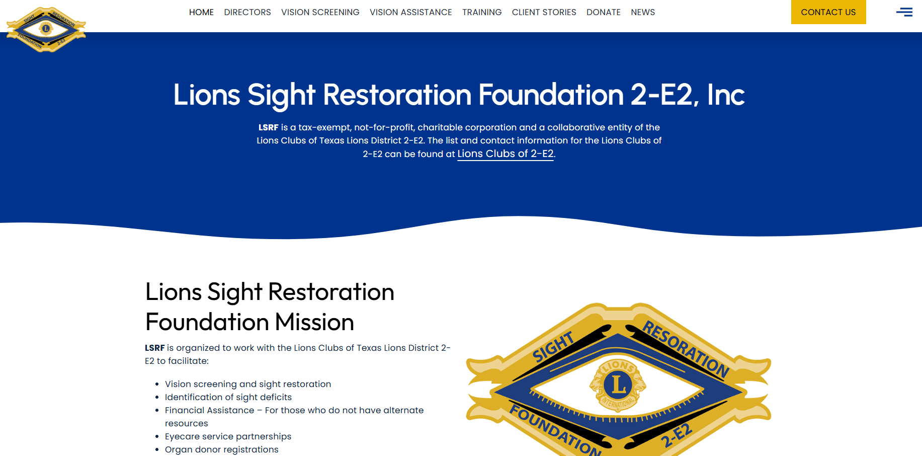 Lions Sight Restoration website